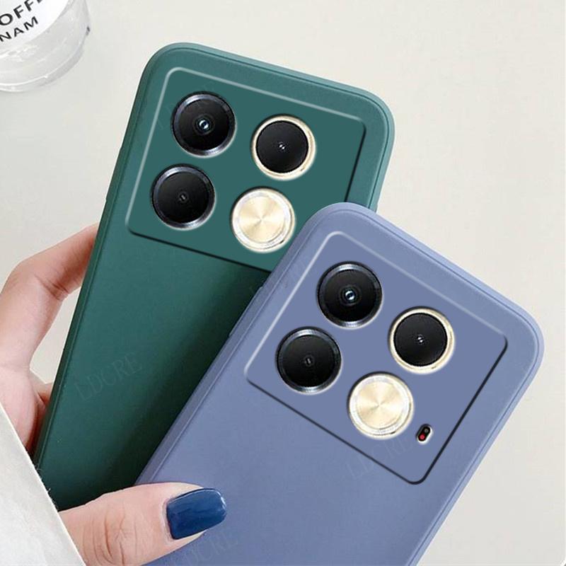 For Infinix Note 40 Case Cover For Infinix Note 40 Capas New Shockproof Square Back Liquid Silicone Soft Fundas Infinix Note 40