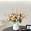 Artificial Pompon Mum, 5 Heads Faux Mini Chrysanthemums Ball, Small Fake Flower Stem for Vase Filler, DIY Bouquet, Autumn Table Centerpiece, Flower