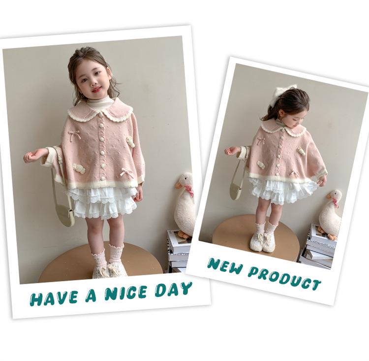 2025 Fashionable Red Knitted Girls' Cardigan – Autumn Spring Outerwear for Baby and Little Girls