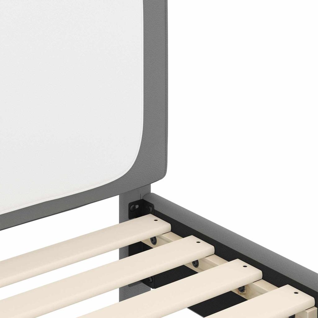 Kids Bed Frame with Headboard Light Grey 70 X 140 Cm PU