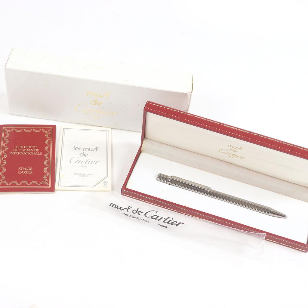 Pristine Cartier Ballpoint Pen Must De Cartier Deadstock Twist Style Silver Used