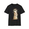 Meerkat Cute Cartoon Illustrated Black Tee Animal Lover T-Shirt