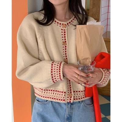 2025 O-neck Long Sleeve Knitted Cardigan Loose Sweater Winter Women Autumn Korean Simple Short Coats Elegant Sweet Casual Fashion Knitwear Clothes