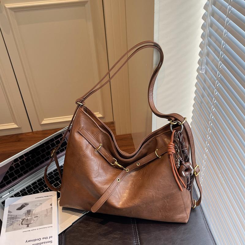 Tote Bag Women's Large Capacity 2025 New Autumn and Winter Retro Casual Shoulder Commuter Bag Multi-functional Backpack Backpack