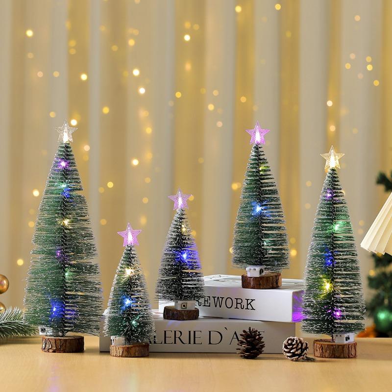 New Illuminated White Cedar Christmas Tree PVC Christmas Tree Table Christmas Tree Ornament Gift