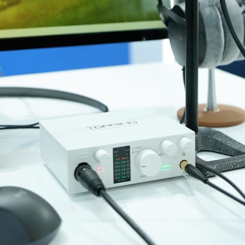 TOPPING Professional E1X2 OTG 1-in/2-out Audio Interface, Audio Mixer for Streaming, DTM, Mixing, Music Production, Singing, and more. USB Type-C Moni