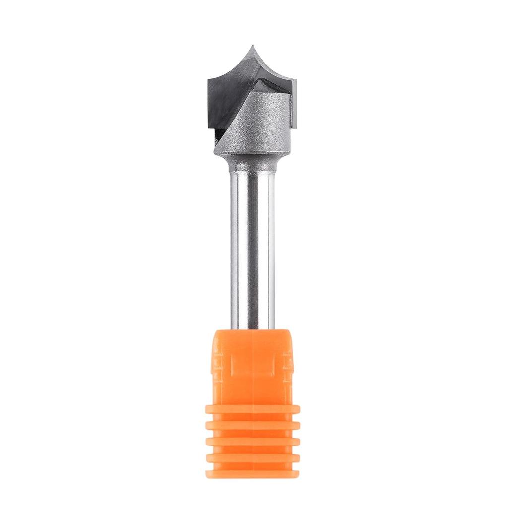 SpeTool 1/4" Shank Point Cutting Roundover Router Bit with 1/2" Cutting Diameter 1/4" Radius, Carbide 2 Flute Tipped Round Over Beading Bits for CNC