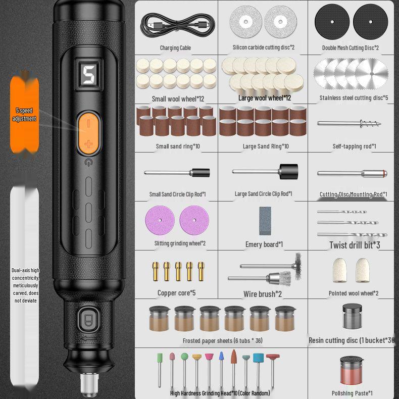 Mini Electric Handheld Grinder: Jade Wood Carving, Polishing, Engraving, Cutting Tool