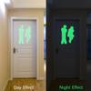 Adesivo WC Luminoso al Buio Segnale Indicatore Divertente per Bagno Luce Notturna e Indicazione Direzionale Decorazione Murale Luminosa Fai da Te Decorazione Casa