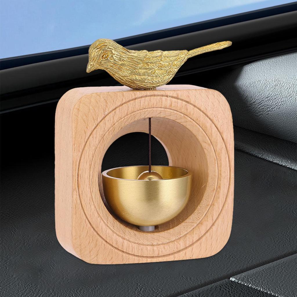 Shopkeepers Bell Small Square Vintage Wood Doorbell for Cafe Garden Business