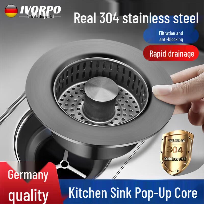 IVORPO Kitchen Sink Pop-up Drain Stopper with Filter Universal