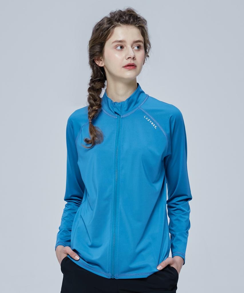 Leijibi Essential Loose Fit Multisports Women'S Zip-Up Rash Guard Storm Blue