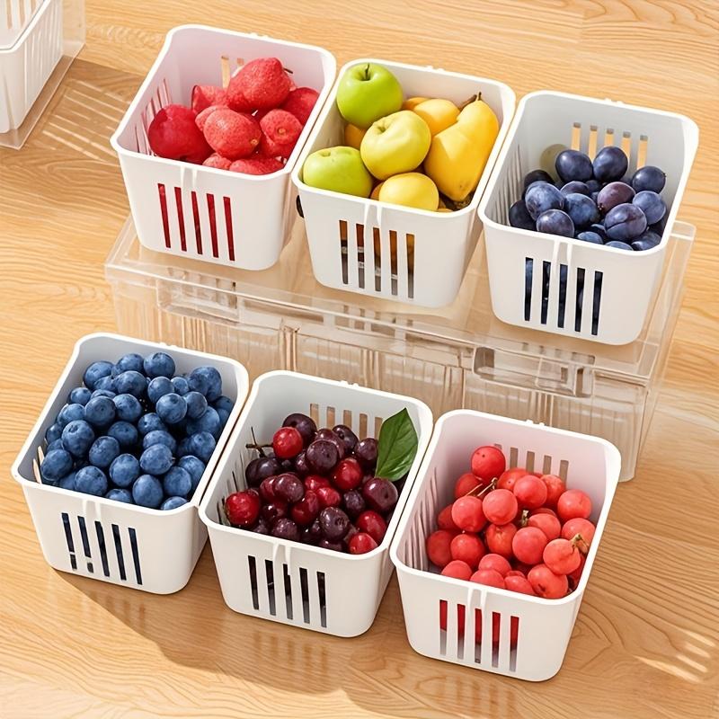 Refrigerator Food Drain Fresh-Keeping Box Fresh Vegetable Fruit Drain Storage Box Fruit Vegetable Drain Basket Kitchen Organizer