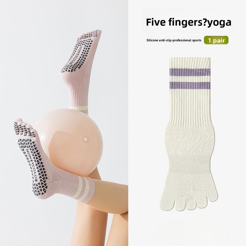 Five-finger Yoga Socks - Children's Sports Anti-odor Sweat-absorbing Fitness Exercise Sportswear - Indoor Pilates Split-toe Socks - Long Tights