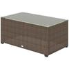 90 X 50cm Glass-Top Rattan Side Table - Brown