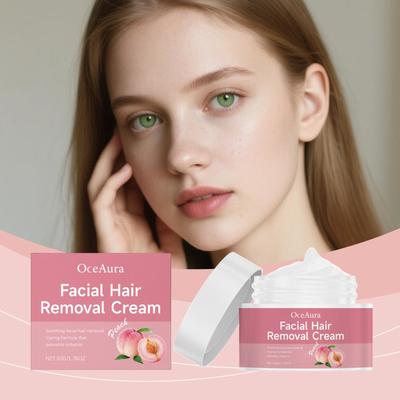 OCEAURA Facial Hair Remover Cream: Gentle, Moisturizing Cleansing for Peach Fuzz Around Lips - Portable Hair Removal Solution.