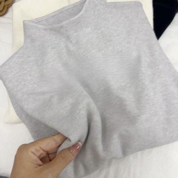 Women's Half Turtleneck Knitted Base Shirt Soft Skin-Friendly Pullover Sweater Autumn Winter Solid Color Stretch Knit Top