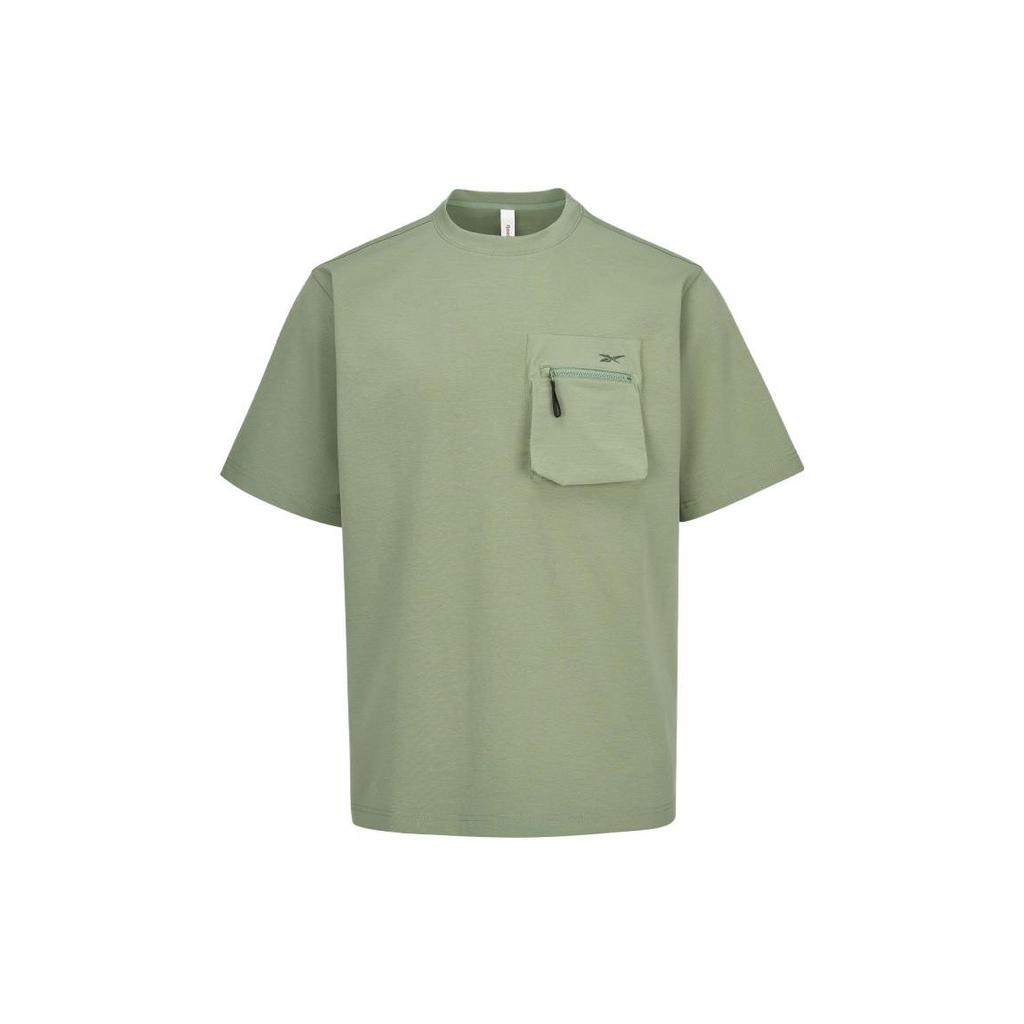 Reebok Solid Color Sports Casual Short Sleeve T-Shirt Men Tops Light-Army-Green 23RCS413MGL2