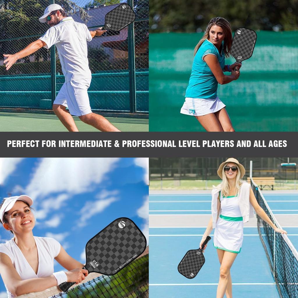 Pic 10 Pickleball Pádlo Originální 18K uhlíkové vlákno Pickleball Pádlo 3D vzor 16mm Power Polymerové jádro Lehké Odolné Vysoce výkonný design