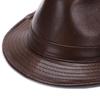 Herren Fedora Hut aus echtem Rindsleder, Herbst/Winter, Britischer Gentleman-Stil für mittlere und ältere Jahre