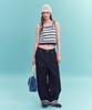 Satur Nylon Trapeze Shoulder Bag Blue