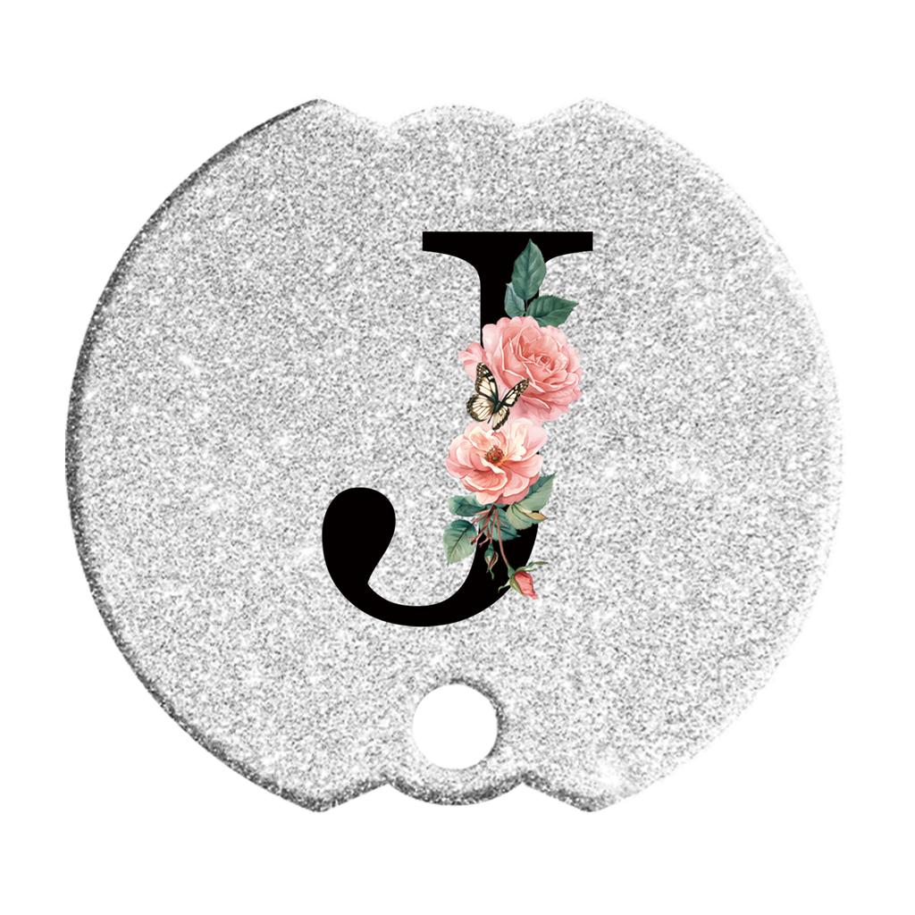 Tumblers Name Plates for Stanley Tumblers 40 Oz Cup Lid H2.0,Cup Lid Topper Round Acrylic Name ID Plate Glitter Silvery