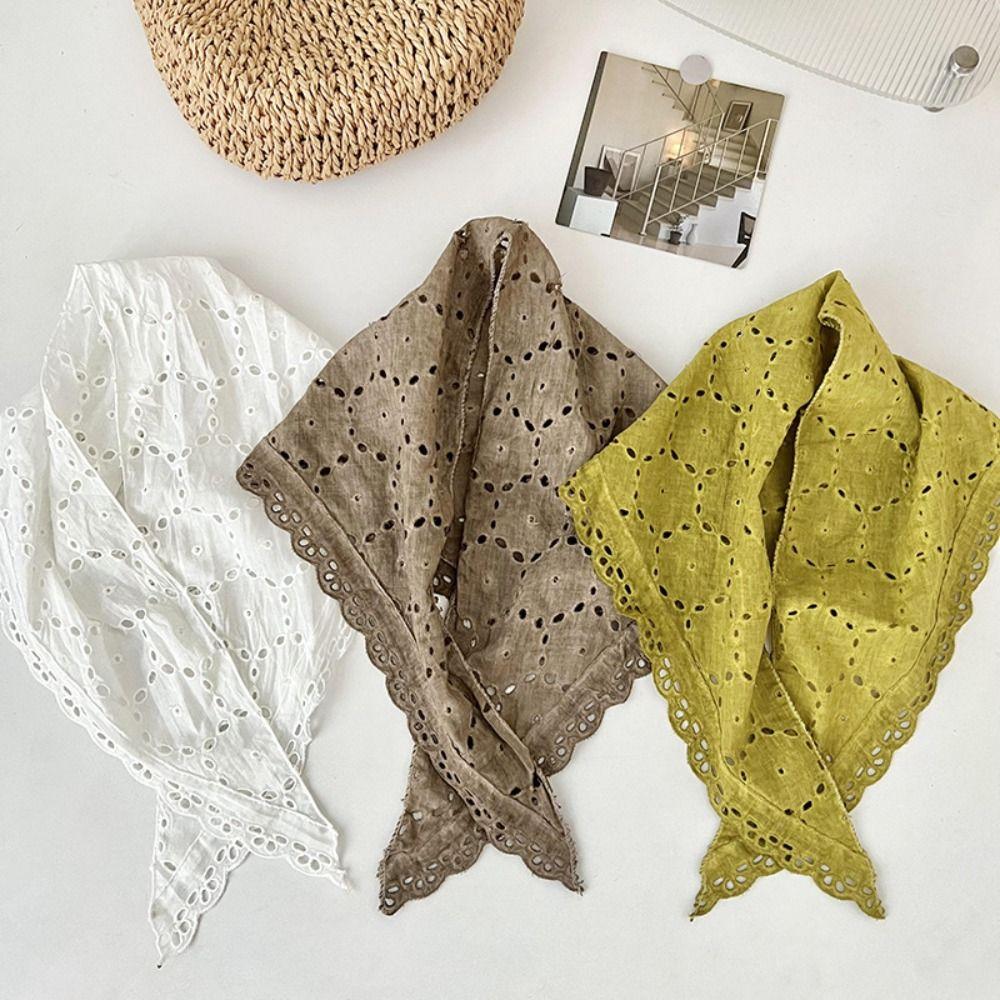 Leichter Floral Dreiecksschal Koreanischer Stil Kopftuch Vintage Halstuch Weich Atmungsaktiv Frühling Sommer Bandana Sonnenschutz