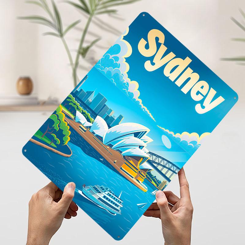 Sydney Travel Metal Poster Custom Wall Art Retro Vintage Tinplate Signs for Man Cave Desk Decor Modern Home Decoration Luxury