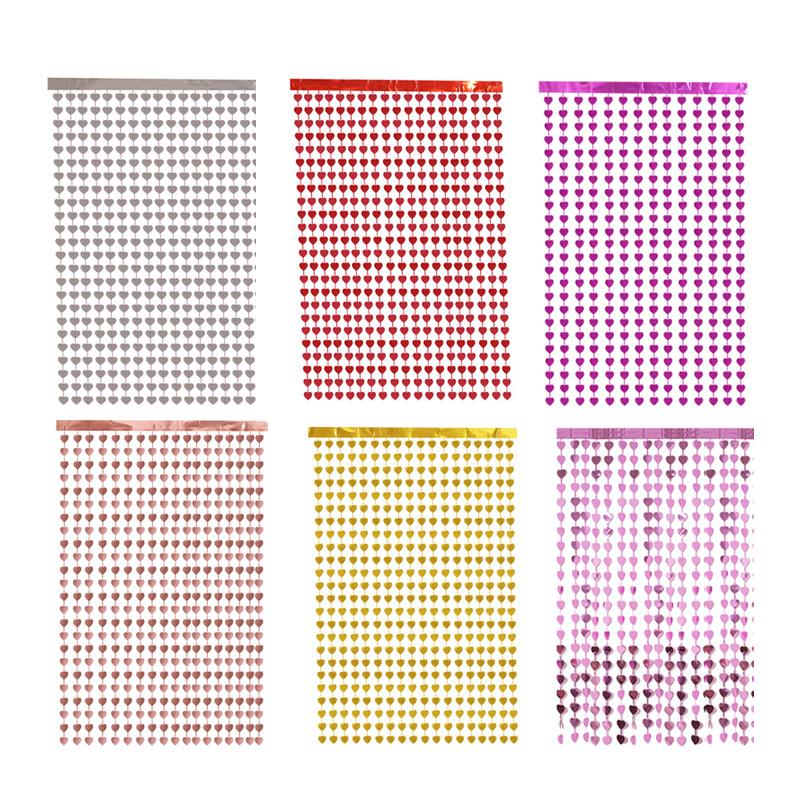 

1 шт., занавеска из дождевого шелка в форме сердца, фоновый декор, мишура, бахрома, фольга, занавеска, принадлежности для вечеринок