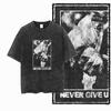 YJ BOXKING THEMA Bedrucktes Baumwoll T-Shirt Säuregewaschen Exklusives Grafik-T-Shirt Unisex Cooles Streetwear Herren T-Shirts Große Größe T-Shirt für Herren