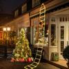 LED Christmas Climbing Ladder Lights with USB Santa and Colorful Stars for Outdoor Decoration