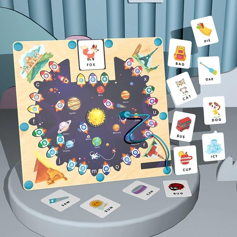 Magnetic Alphabet Board Montessori Magnetic Alphabet Maze Puzzle Parking Lot Puzzle For Children Preschool Magnetic Sorting Game