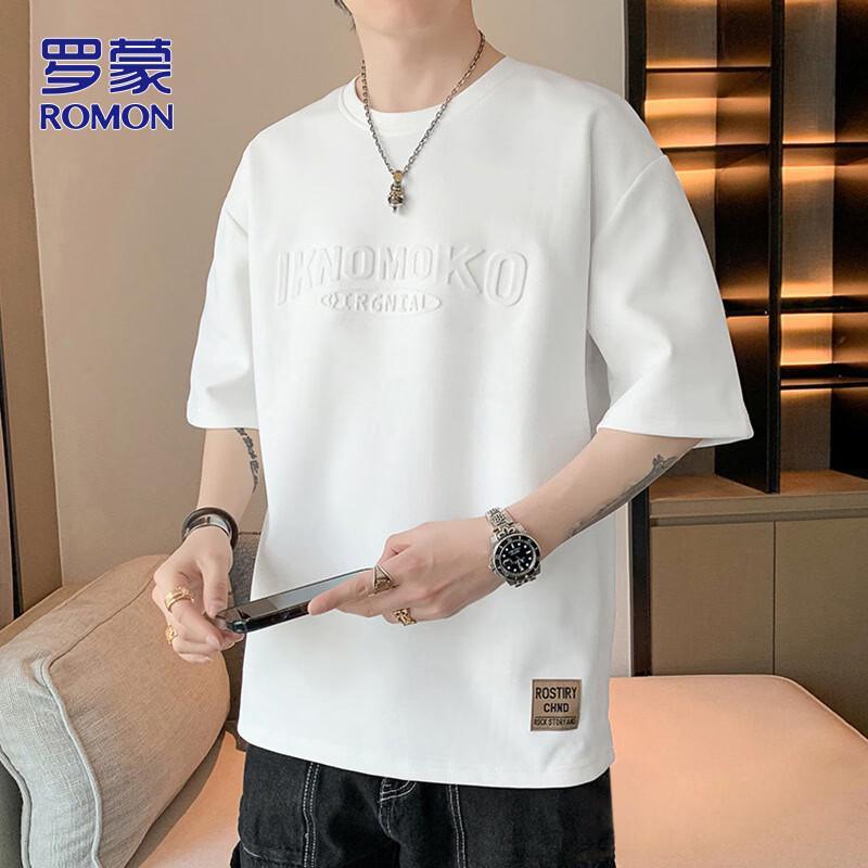 Romon Men s Short Sleeve Round Neck T-Shirt 2XL