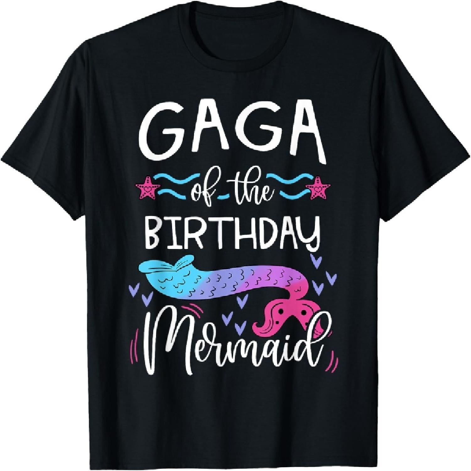 

Gaga Of The Birthday Mermaid Family Bday Party Celebration T-Shirt XXXXXL чорний