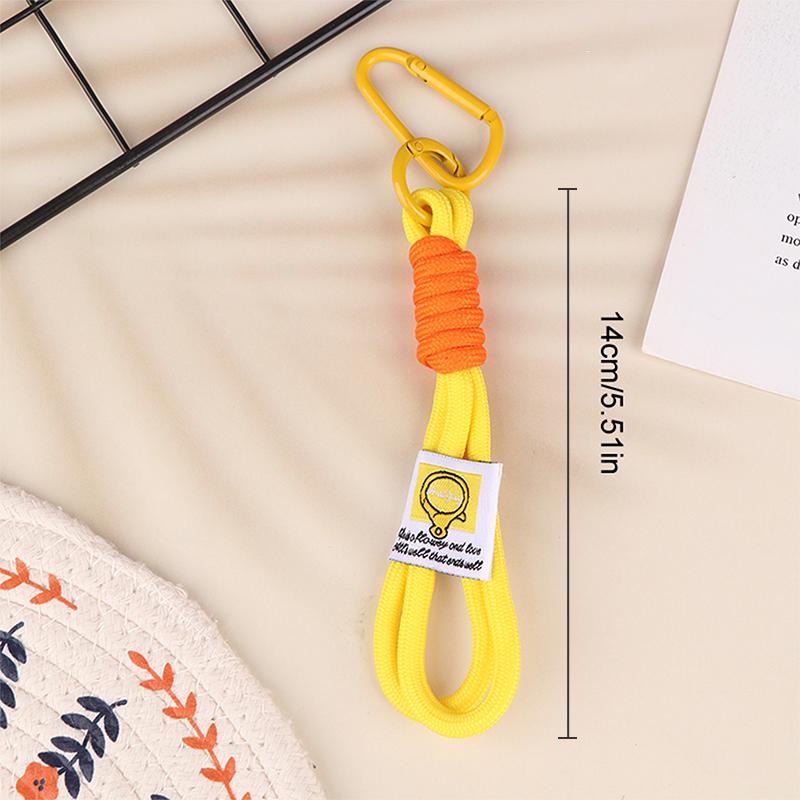 Colorful Wrist Strap Keychain Creative Braided Lanyard Keyring For Women Anti-Lost Phone Charm Bag Pendant Accessories
