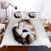 Super Cute Kitten Kids Bedding Set Kawaii Girl Quilt Cove King Queen Size Cute Cat Animal  Polyester Duvet Cover