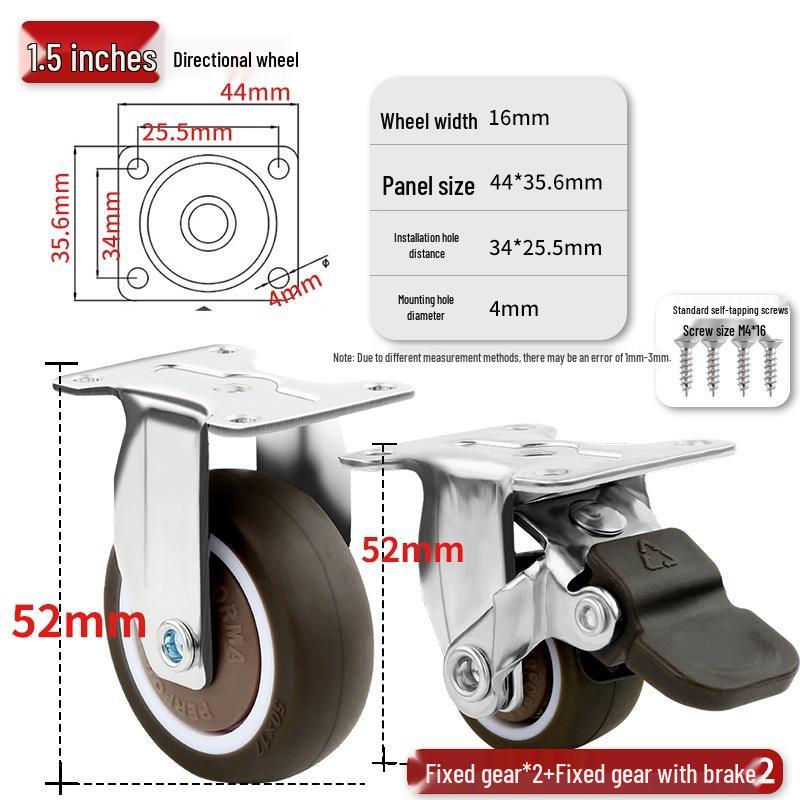 Ultra-Quiet Universal Small Trolley Load-Bearing Swivel Caster for Furniture