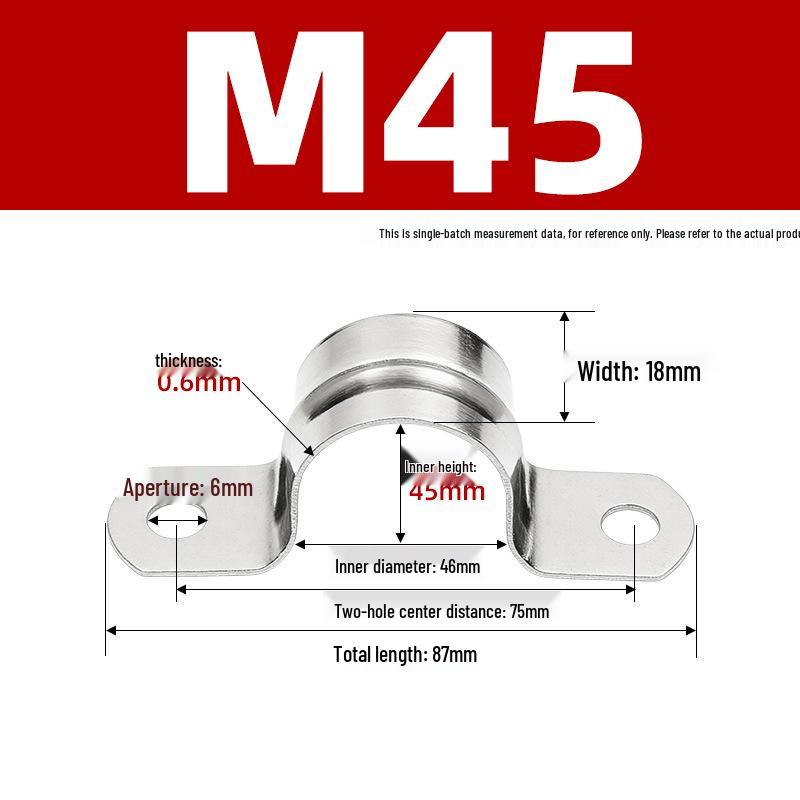 304 Stainless Steel Thickened U-Shaped Pipe Buckle Clamp for Hose and Water Pipes
