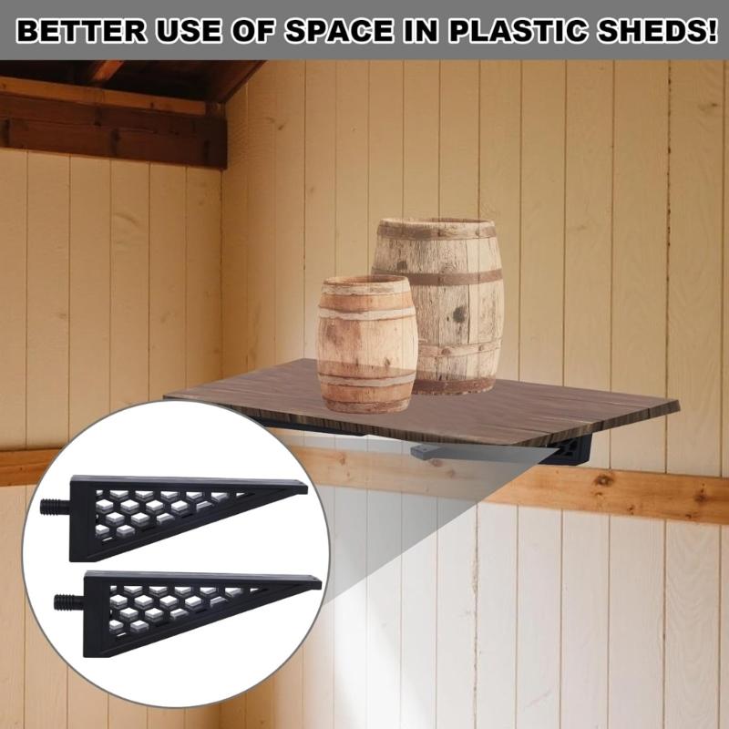 2Pcs Durability Plastic Garage Organizers Brackets High Capacity Plastic Shed Organizers For Vertical Space Utilization