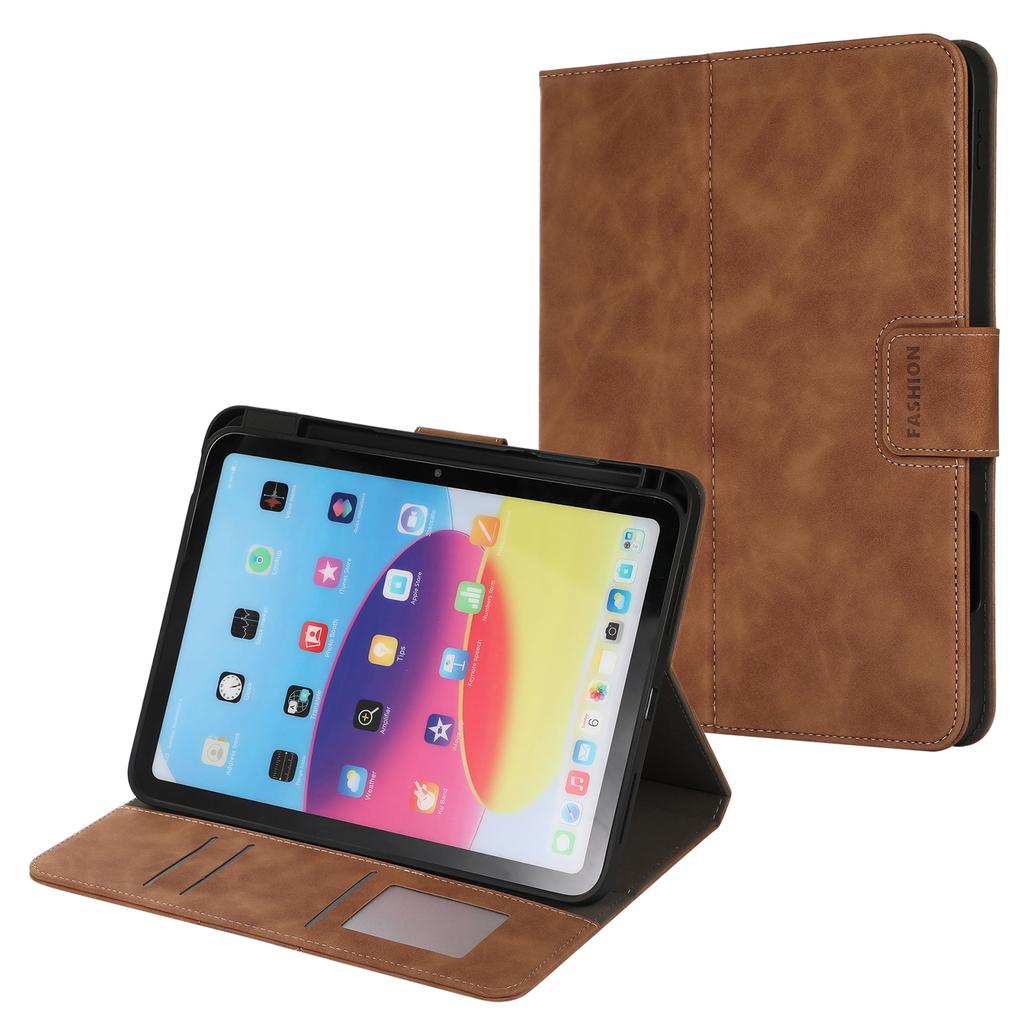 Para iPad (2025)/10.9 (2022) Capa Carteira Flip de Couro para Tablet com Porta-Canetas