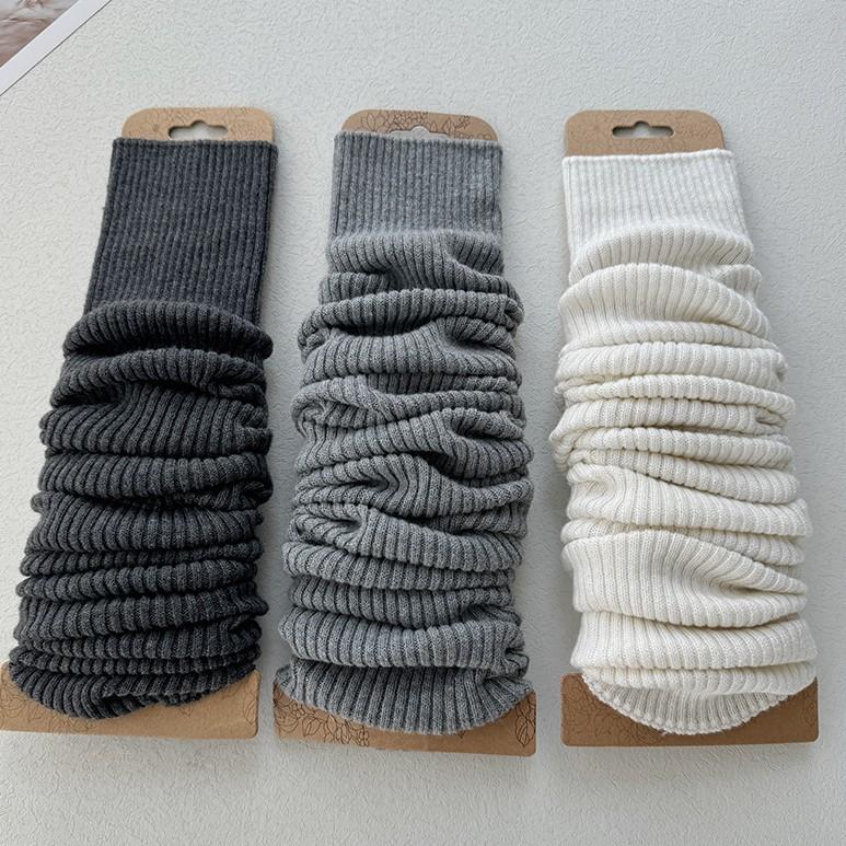 Soft Skin-Friendly Sweat-absorbent Knitted Leg Warmers White Leg Guards Korean Ins Style Foot Covers College JK Slouch Socks