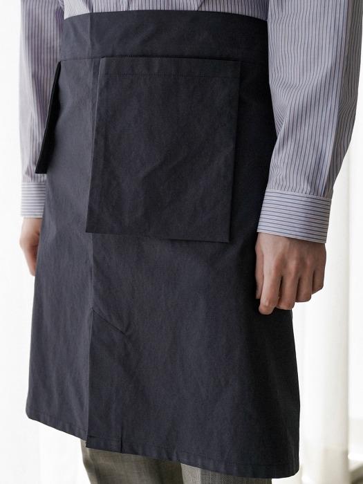 

a.mont Dangled 2-Pocket Cotton Waist Apron #AA1949 Navy FREE