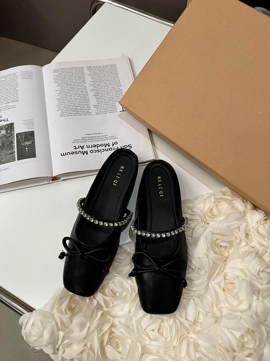 

Серебристые шлепанцы с плоской подошвой, с нежным верхом в виде мешочка, туфельки феи, носить весной и летом 2025 года, туфли с бантом 35