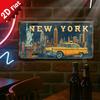New York Vintage Stadtbild Blechschild Vintage Langlebige Metallplakette Wanddekoration Zuhause Büro Bar Man Cave Wandkunst