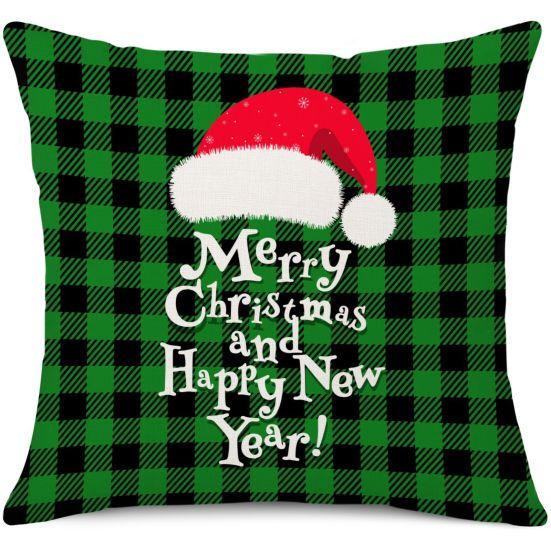 

Зеленый Рождественский алфавит Рождественская елка с принтом наволочка для домашней диванной подушки A