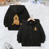 Comic Cartoon Sweatshirts Zip Up Casual Hoodie Lovely Capybara Jacket for Boys Girls Zipper Spring and Autumn Trendy Hoodies