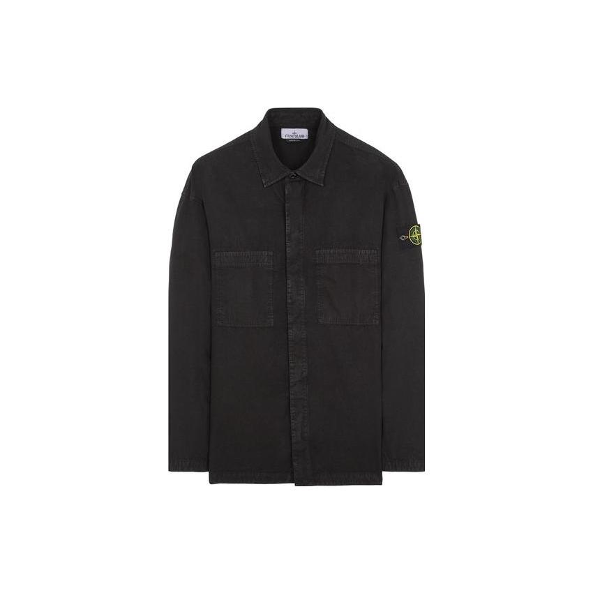 STONE ISLAND Shirts Men's Black Lapel Moderate Other 7915112WN-V0129