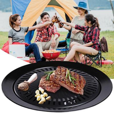 Barbecue-Pfanne, Grill, koreanischer Stil, verdickte Pfanne, Auflauf, Grillpfanne, Haushalt, Nichtraucher, antihaftbeschichtet, runde Bratpfanne