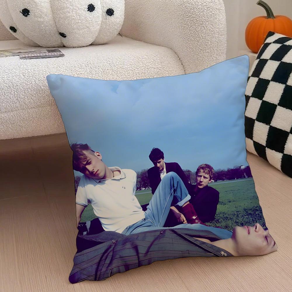 BBlur Band Cushion Cover Throw Pillow Cover Hidden Button Durable Polyester Chair Cushion