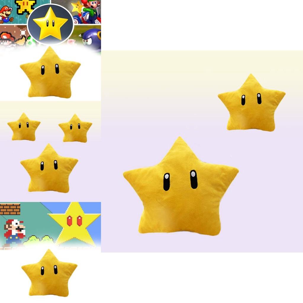 Super Mario Yellow Star Plush Toy 30cm Short Furry Figure